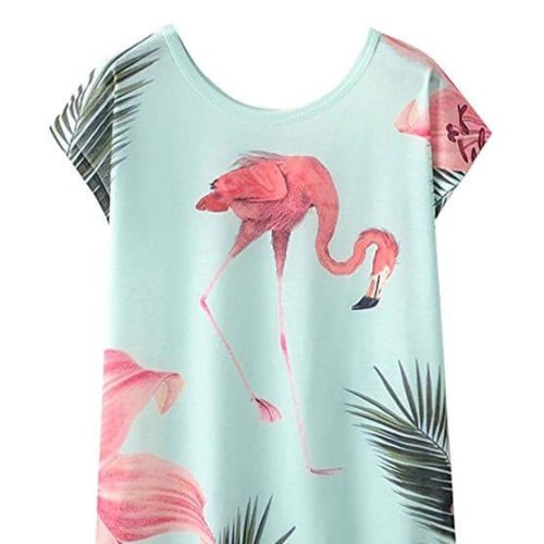 Garlanded Flamingo Print T-shirt