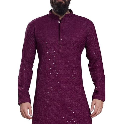 Men Embroidered Sequince Kurta