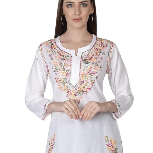 Hand Embroidered Lucknowi Kurti