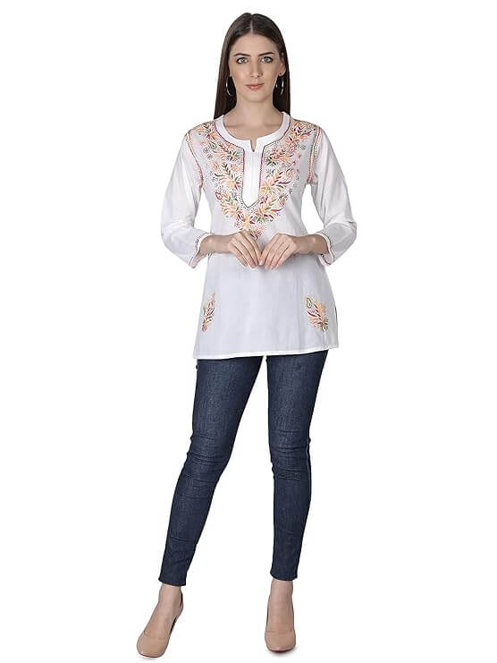 Hand Embroidered Lucknowi Kurti